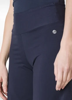 Cheap Pantalone Gamba Larga In Jersey Blu Donna Pantaloni