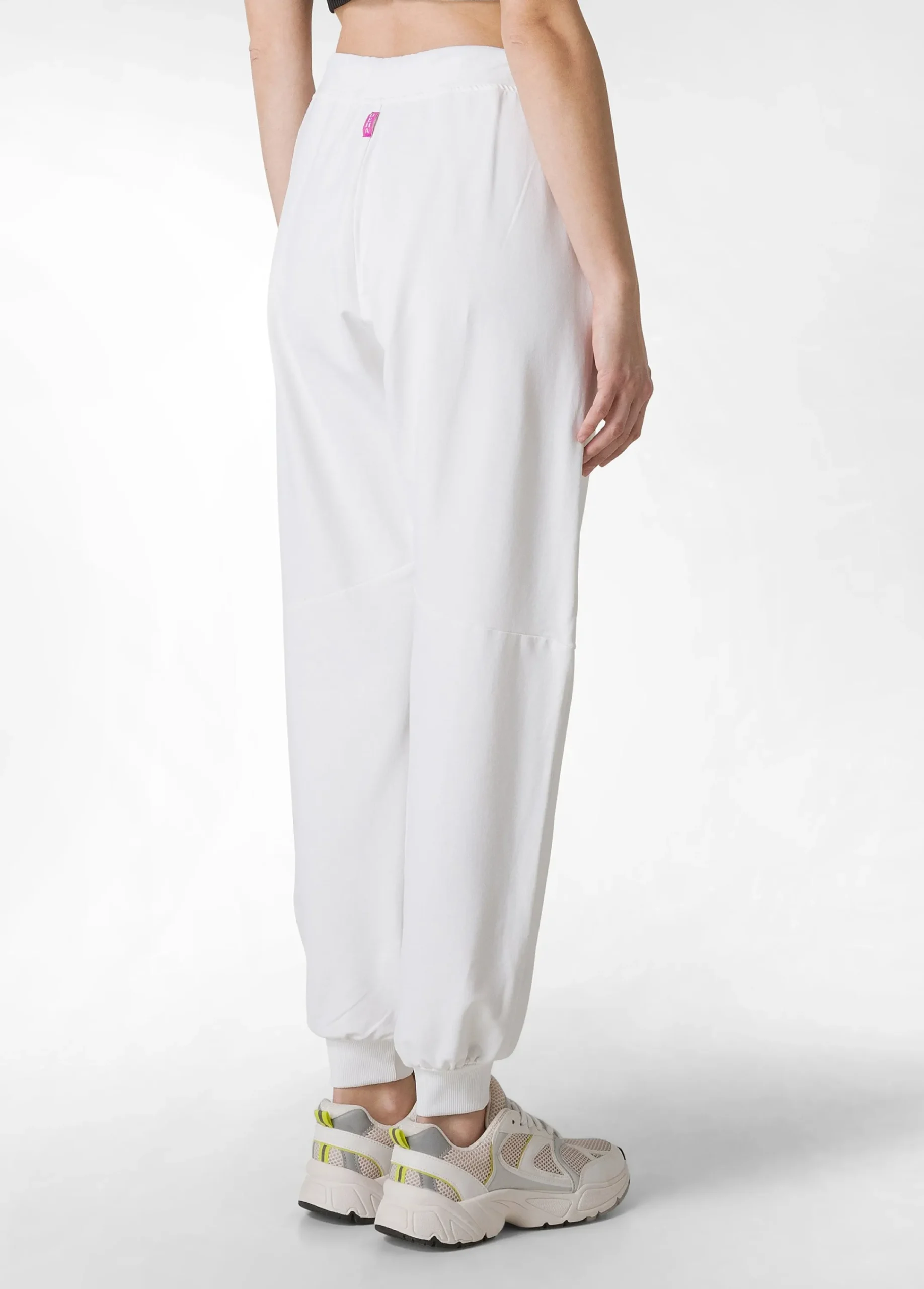 Cheap Pantalone In Felpa Dettagli Neri Bianco Donna Pantaloni