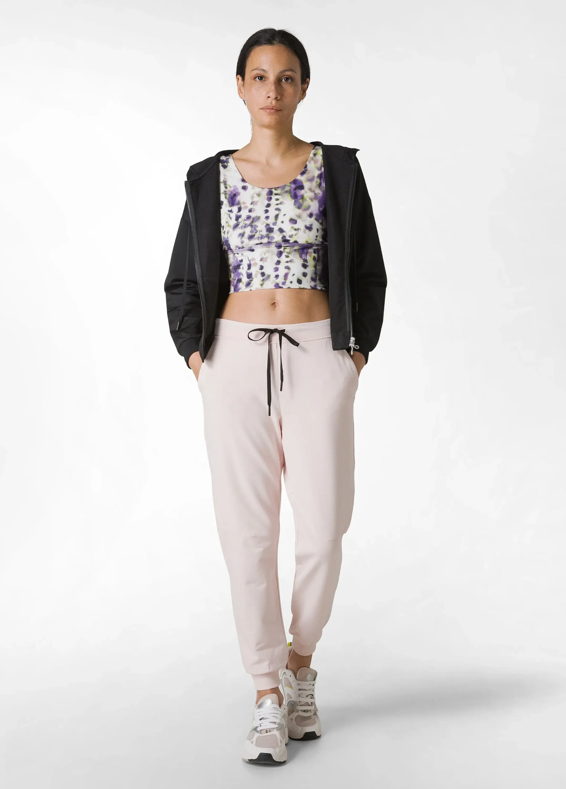 Best Pantalone In Felpa Dettagli Neri Rosa Donna Pantaloni