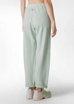 Fashion Pantalone In Felpa Fiammata Vintage Verde Donna Pantaloni