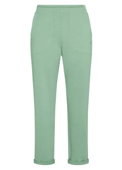 Fashion Pantalone In Felpa Fiammata Vintage Verde Donna Pantaloni