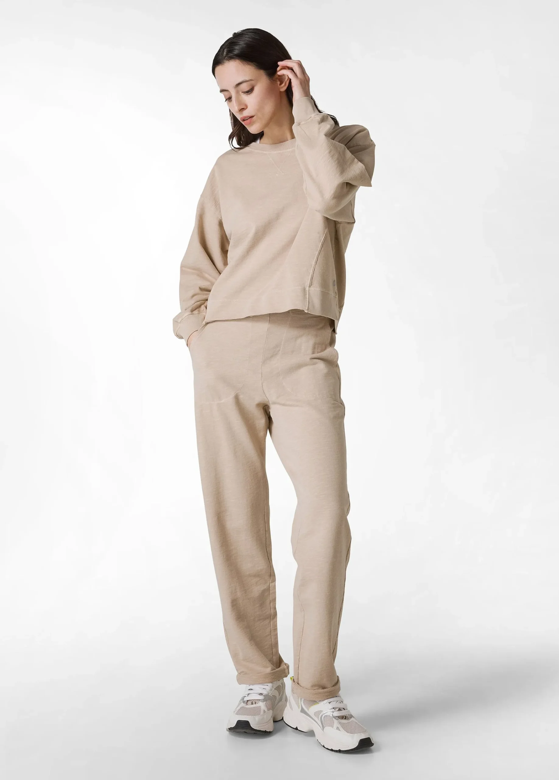 Cheap Pantalone In Felpa Fiammata Vintage Beige Donna Pantaloni