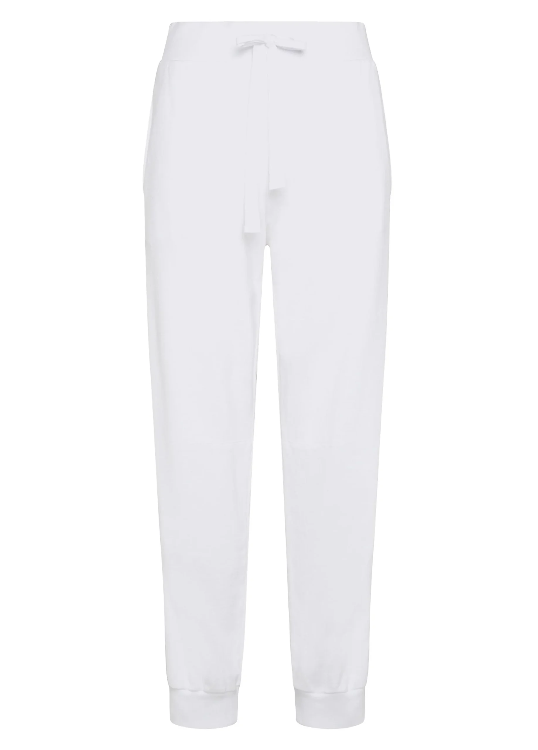 Online Pantalone In Felpa Organica Con Costina Bianco Donna Pantaloni