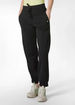 Flash Sale Pantalone In Felpa Organica Con Costina Nero Donna Pantaloni