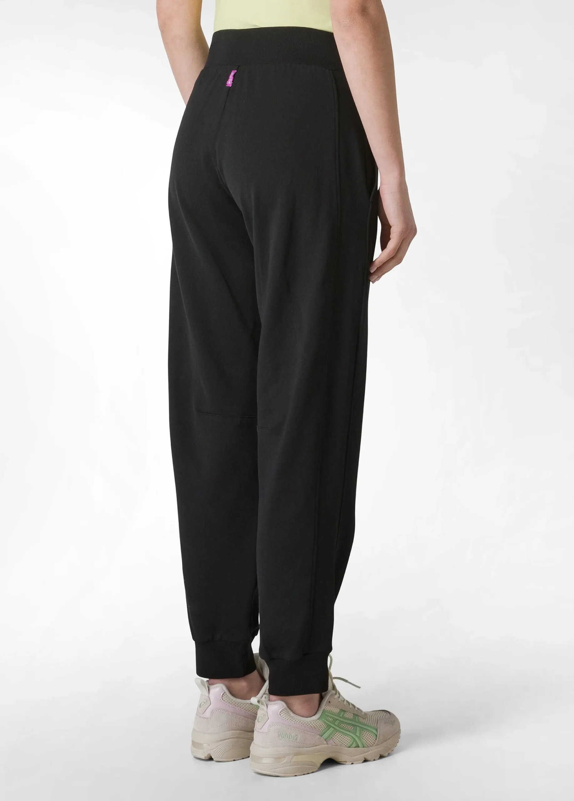 Flash Sale Pantalone In Felpa Organica Con Costina Nero Donna Pantaloni