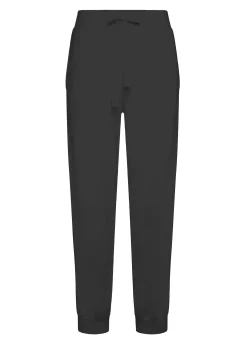 Flash Sale Pantalone In Felpa Organica Con Costina Nero Donna Pantaloni