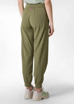 Flash Sale Pantalone In Felpa Organica Con Costina Verde Donna Pantaloni