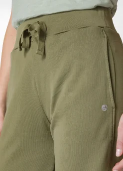 Flash Sale Pantalone In Felpa Organica Con Costina Verde Donna Pantaloni