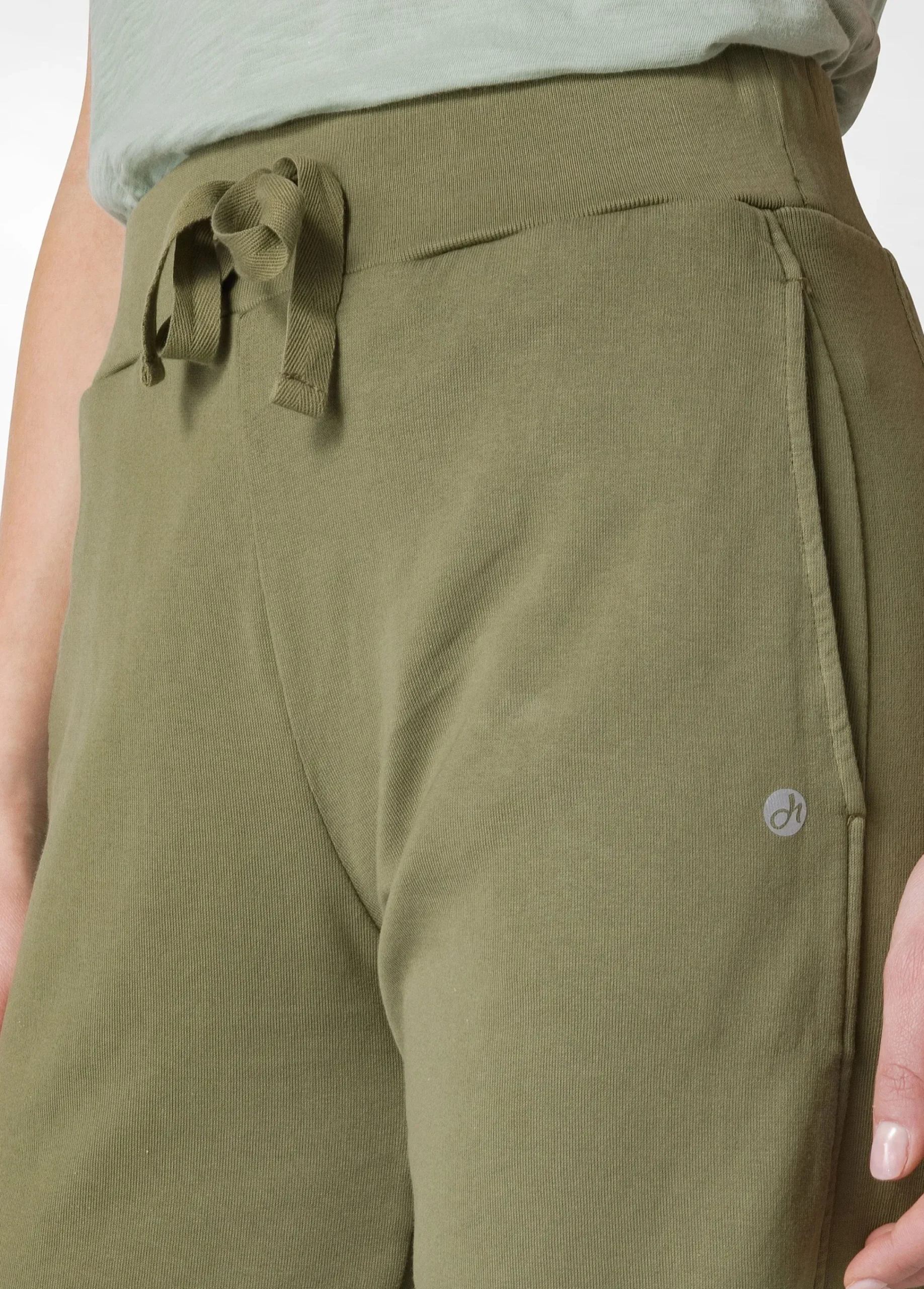 Flash Sale Pantalone In Felpa Organica Con Costina Verde Donna Pantaloni