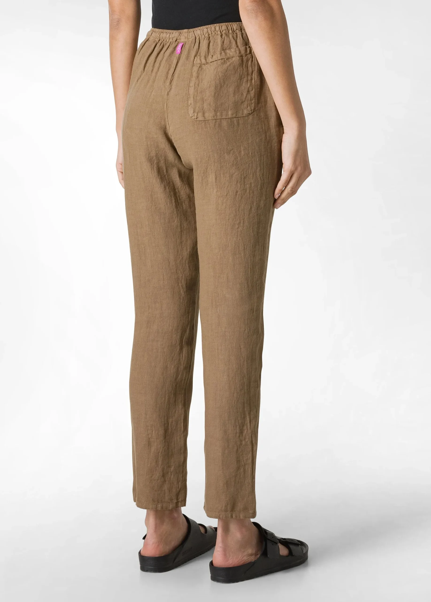 Flash Sale Pantalone In Lino Con Coulisse Marrone Donna Pantaloni