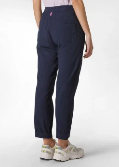 Outlet Pantalone In Popeline Con Coulisse Blu Donna Pantaloni