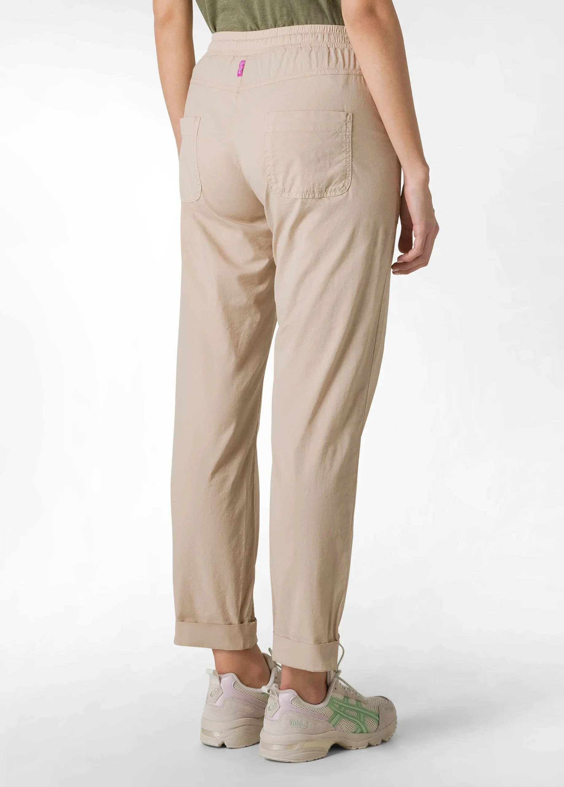 Sale Pantalone In Popeline Con Coulisse Beige Donna Pantaloni