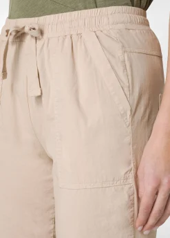 Sale Pantalone In Popeline Con Coulisse Beige Donna Pantaloni