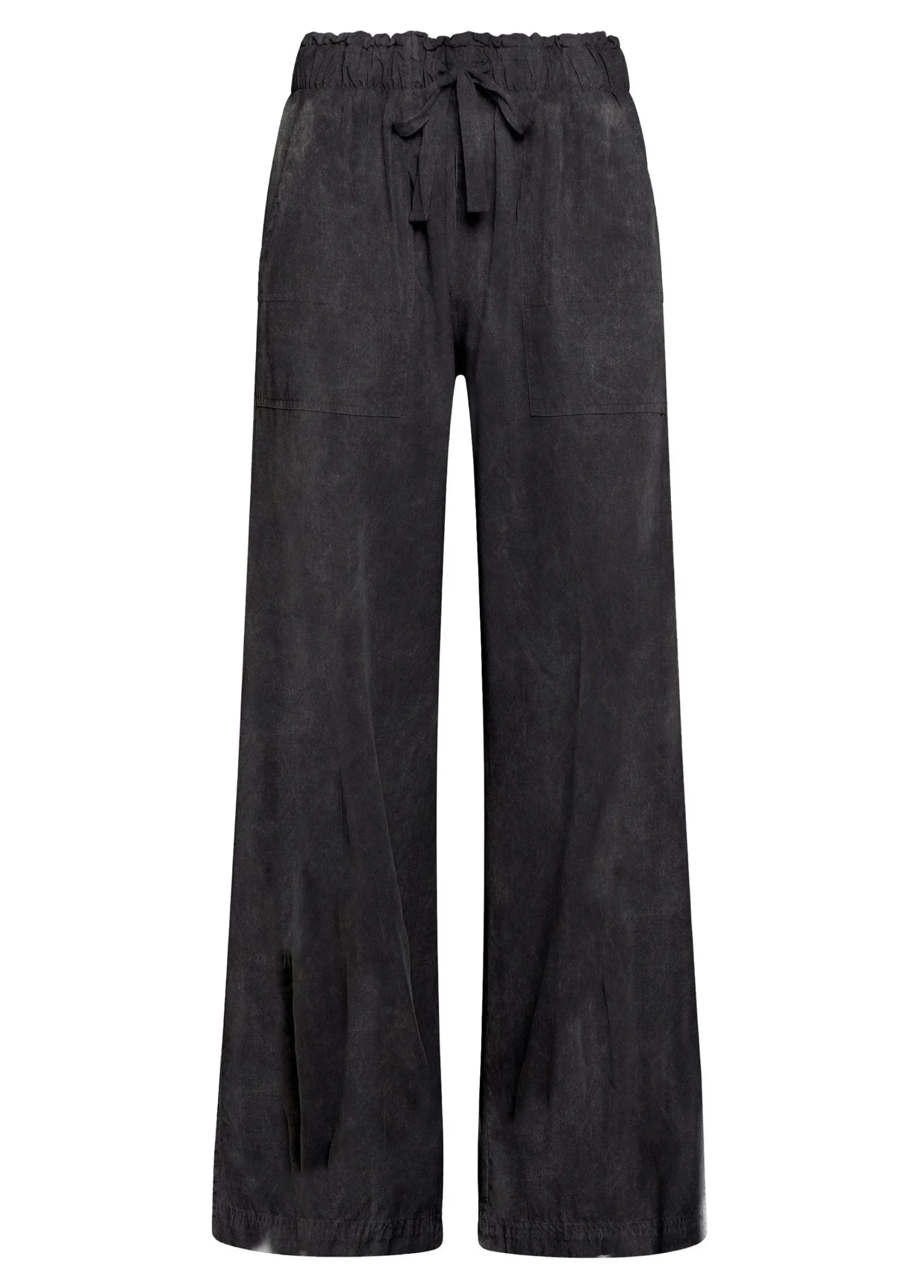 Store Pantalone In Tencel Effetto Marmo Nero Donna Pantaloni
