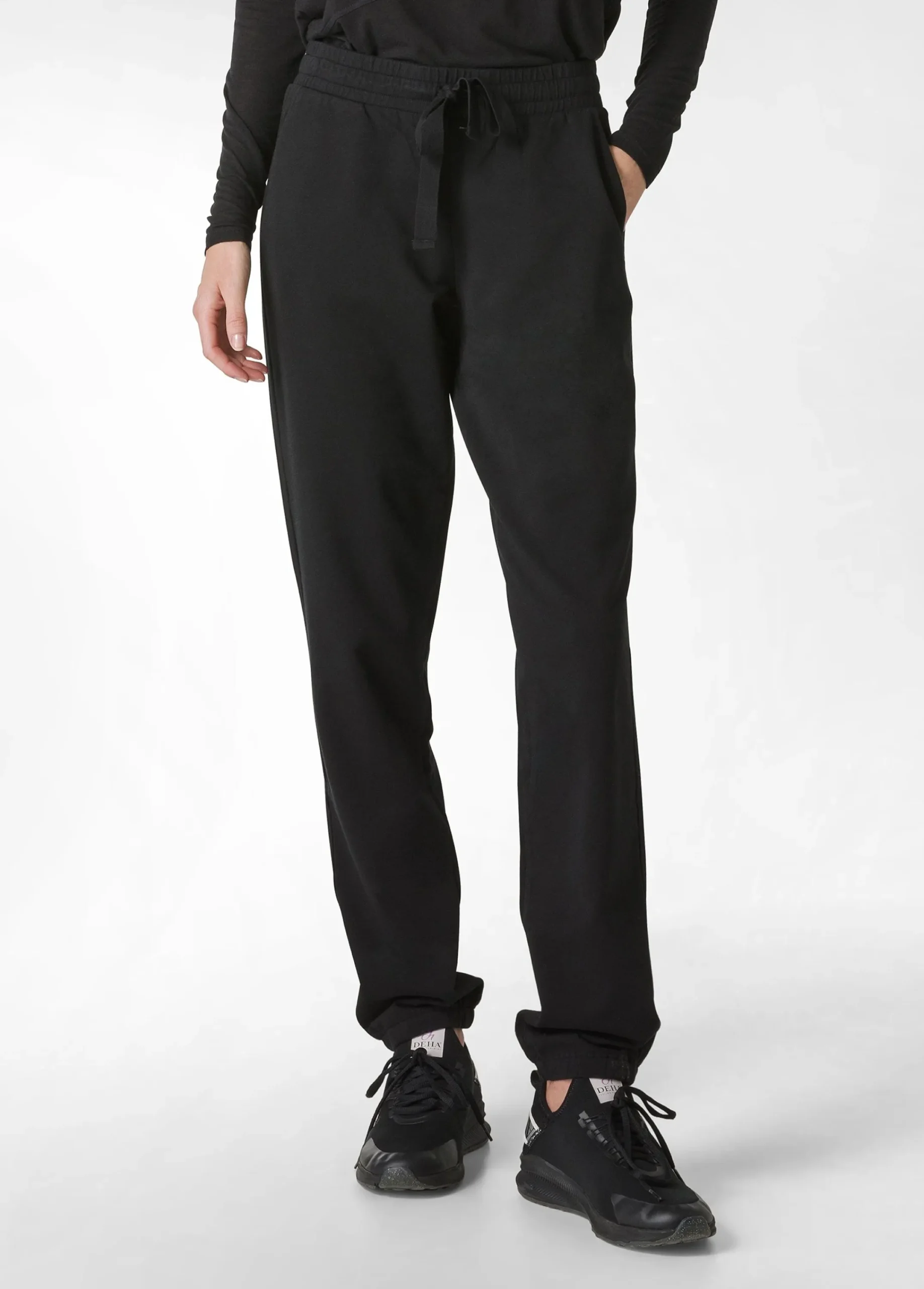 Fashion Pantalone Jogger Core Leggero Nero Donna Pantaloni