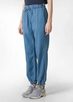 Discount Pantalone Jogger In Denim Lyocell Blu Donna Pantaloni