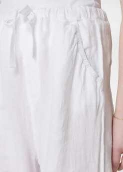 Cheap Pantalone Jogger In Lino Bianco Donna Pantaloni