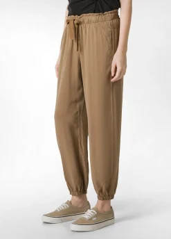 Store Pantalone Jogger In Twill Tencel Marrone Donna Pantaloni