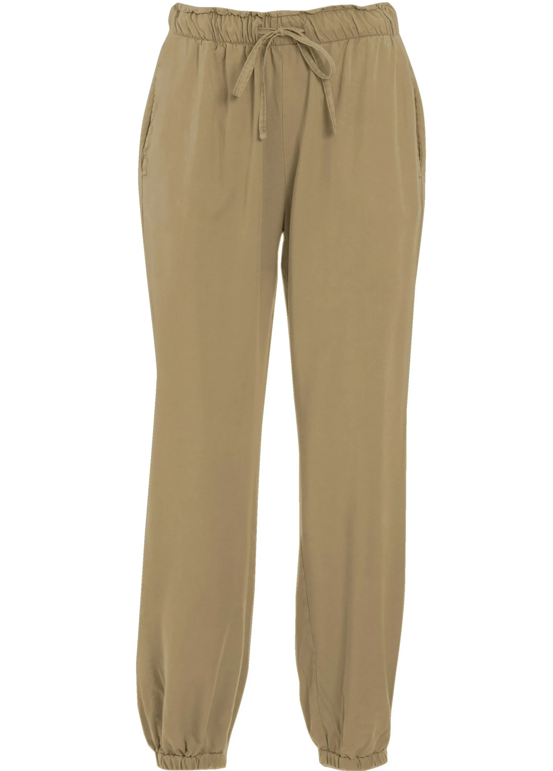 Store Pantalone Jogger In Twill Tencel Marrone Donna Pantaloni