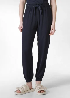Cheap Pantalone Jogger In Viscosa Crepe Blu Donna Pantaloni