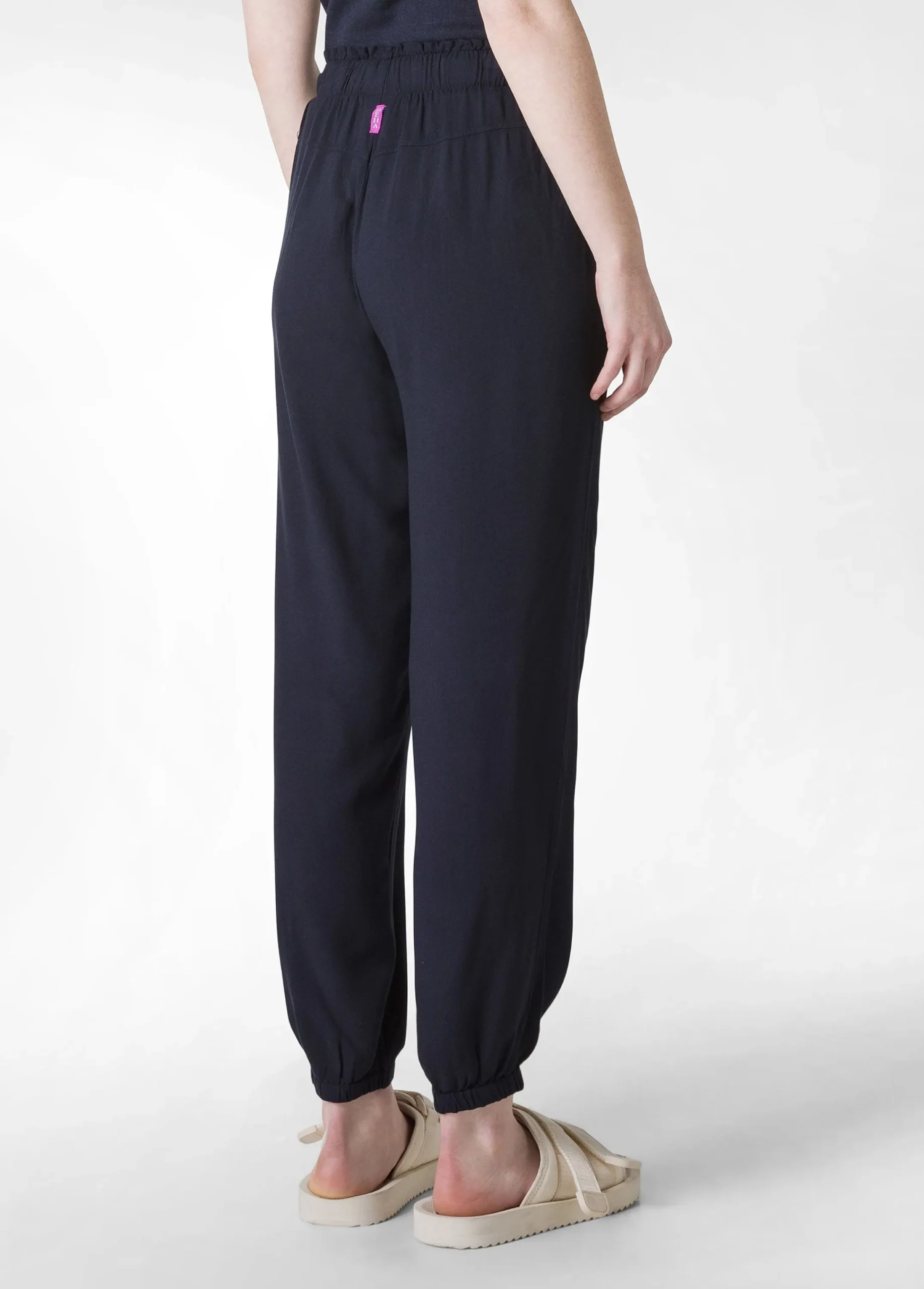 Cheap Pantalone Jogger In Viscosa Crepe Blu Donna Pantaloni