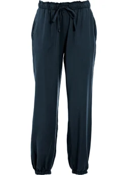 Cheap Pantalone Jogger In Viscosa Crepe Blu Donna Pantaloni