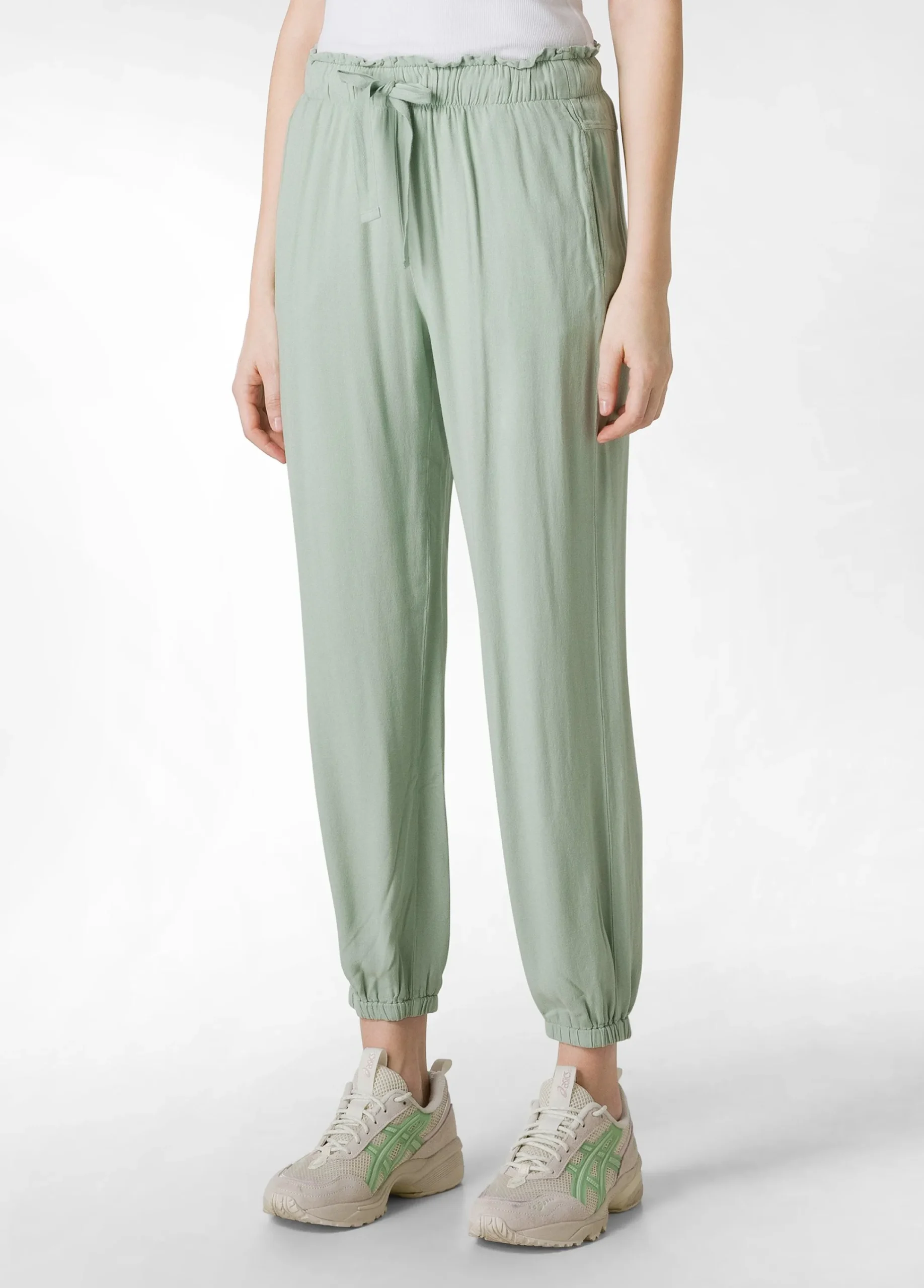 Flash Sale Pantalone Jogger In Viscosa Crepe Verde Donna Pantaloni