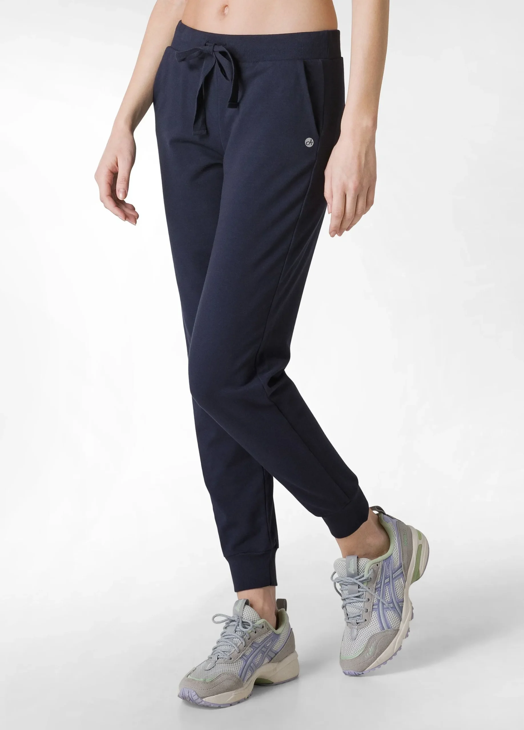 Store Pantalone Jogger Leggero Con Polsino Blu Donna Pantaloni