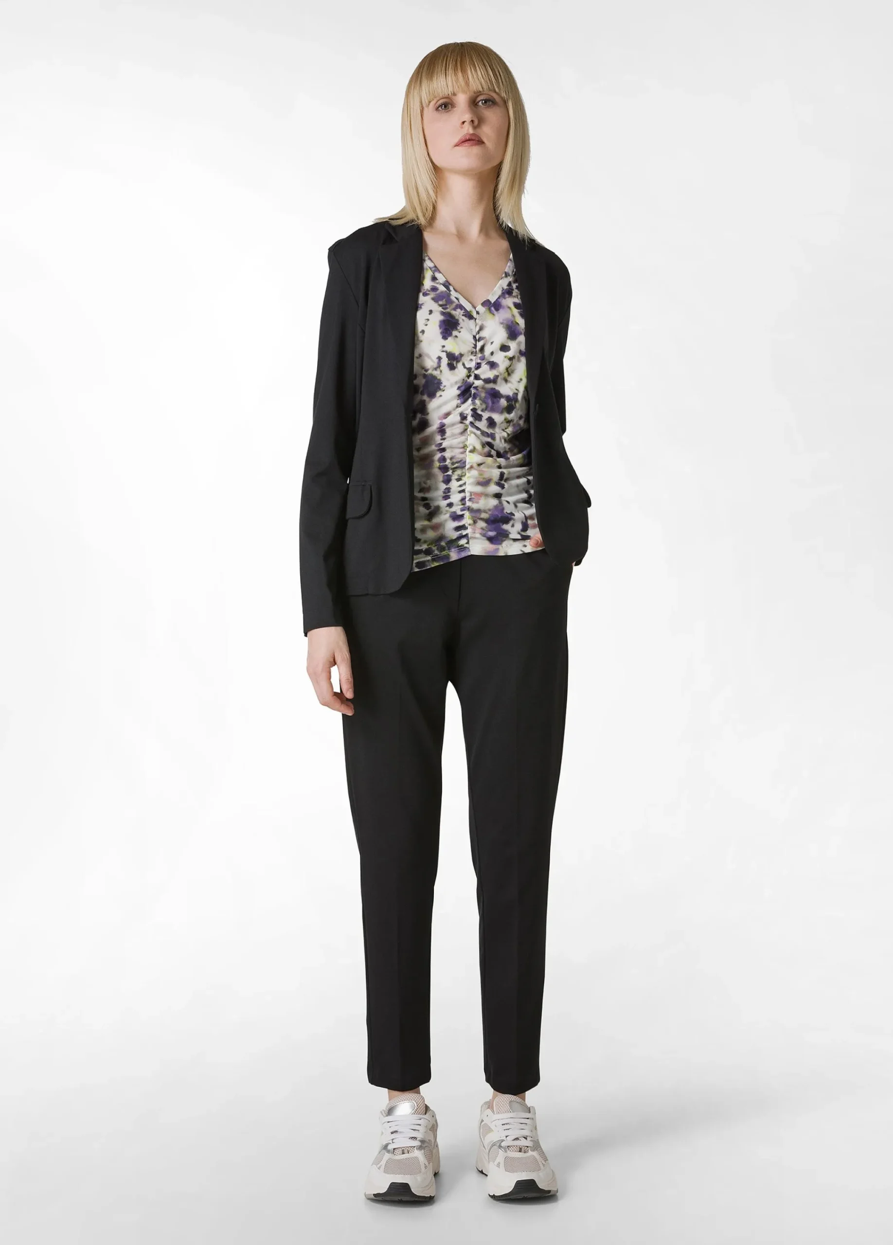 Hot Pantalone Leggero In Punto Milano Nero Donna Pantaloni