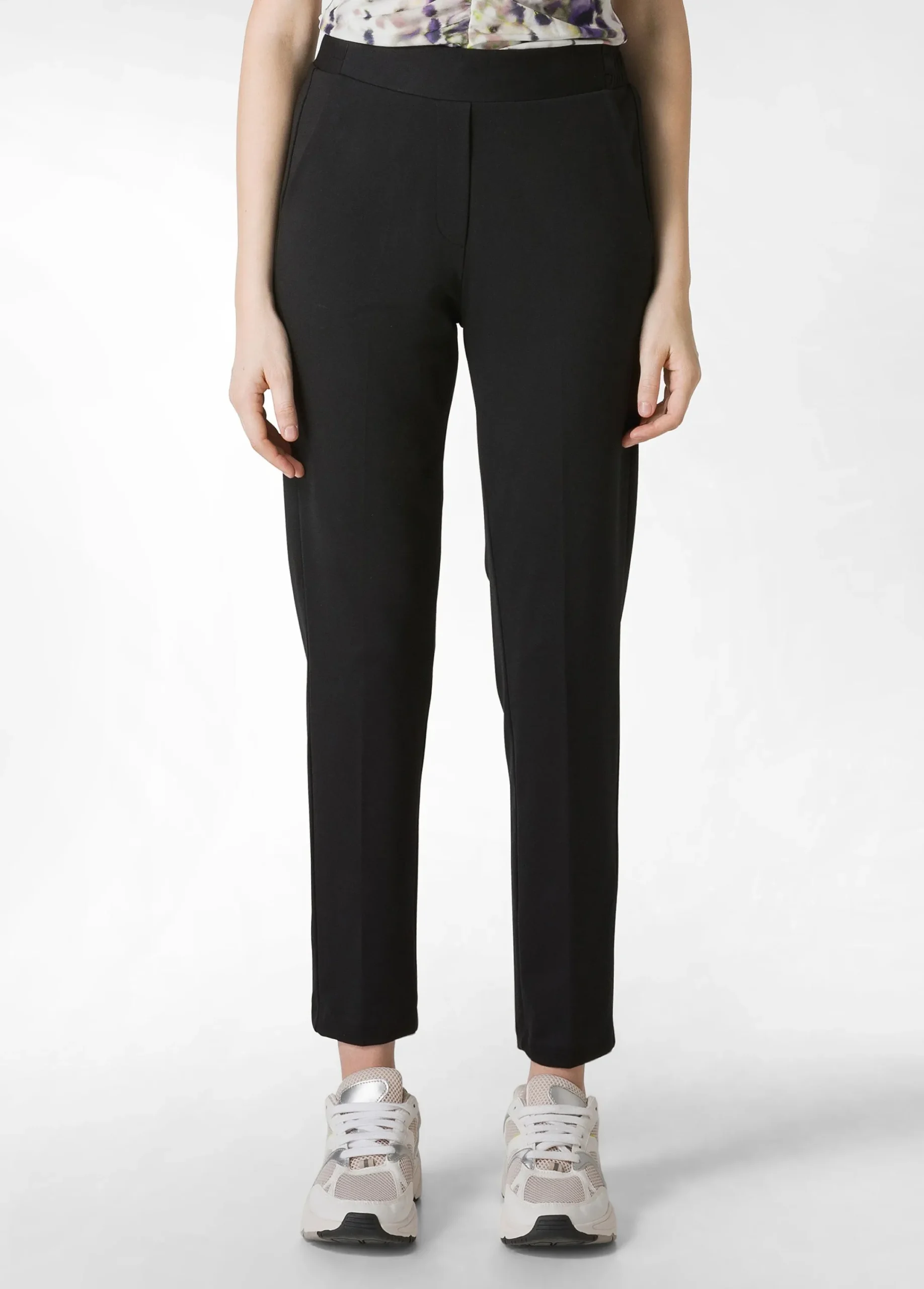 Hot Pantalone Leggero In Punto Milano Nero Donna Pantaloni