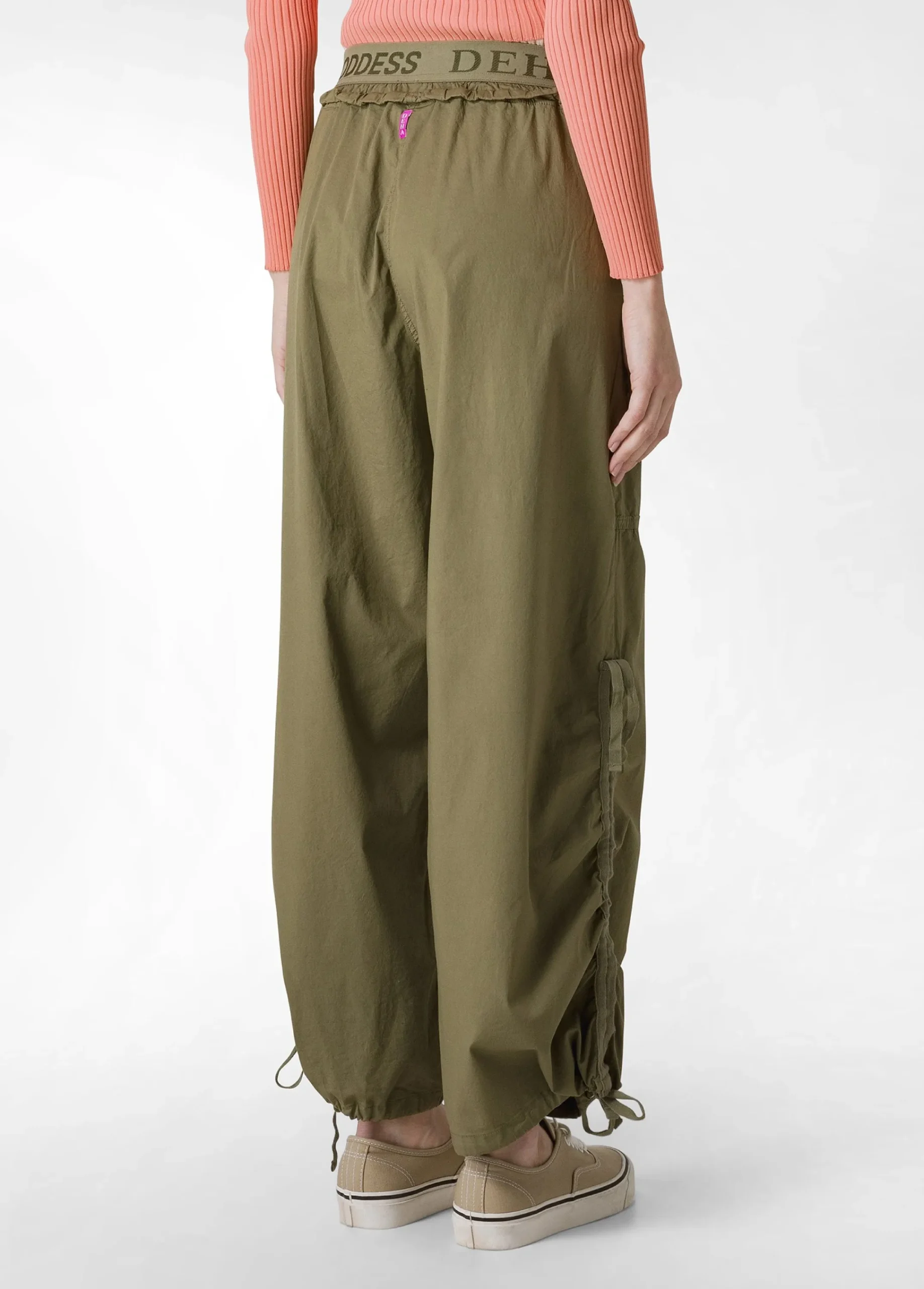 Flash Sale Pantalone Magnum In Popeline Leggero Verde Donna Pantaloni