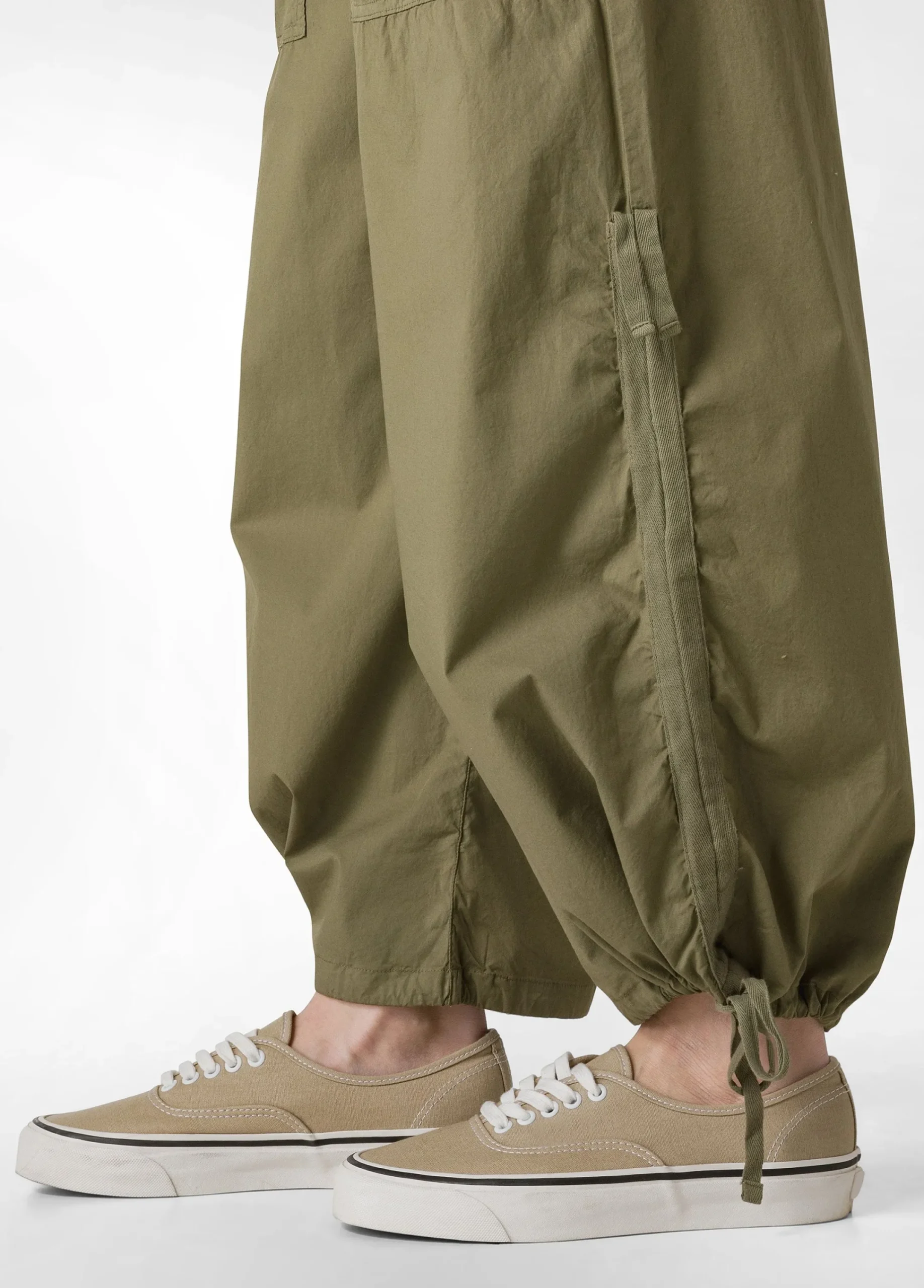 Flash Sale Pantalone Magnum In Popeline Leggero Verde Donna Pantaloni