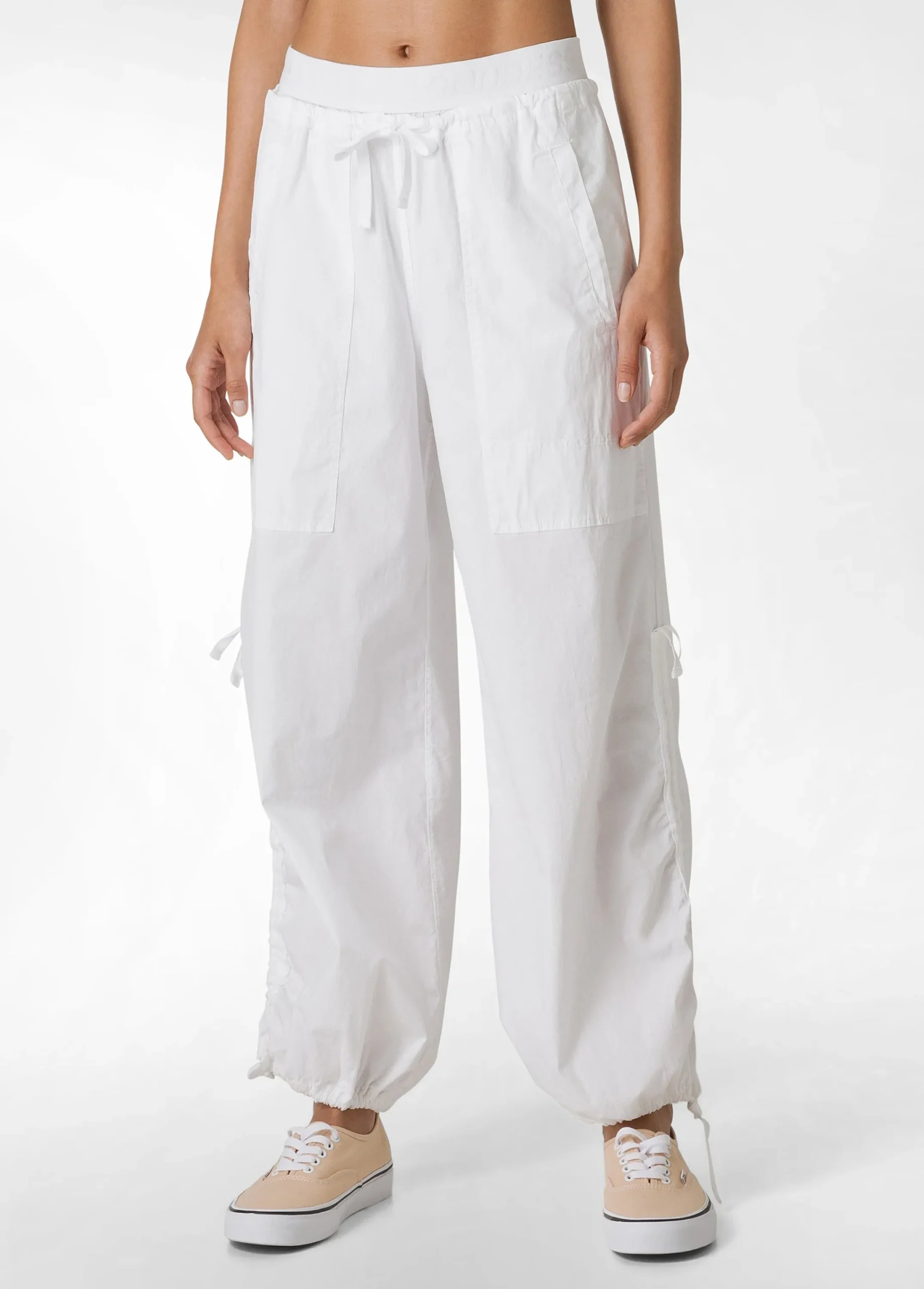 Hot Pantalone Magnum In Poplin Leggero Bianco Donna Pantaloni