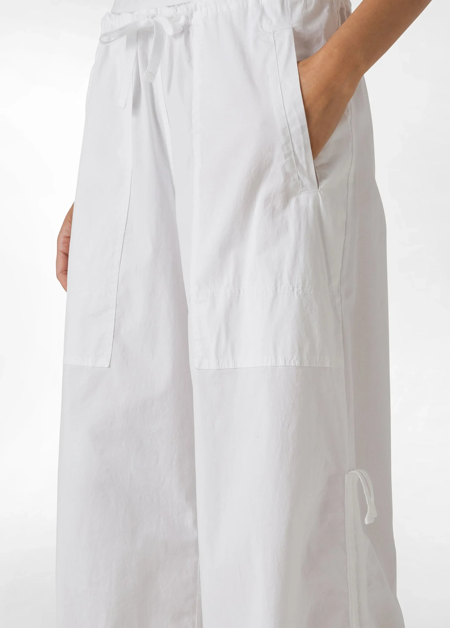 Hot Pantalone Magnum In Poplin Leggero Bianco Donna Pantaloni