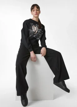 Best Pantalone Magnum Leggero In Jersey Nero Donna Pantaloni