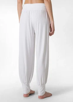 Sale Pantalone Odalisca In Viscosa Bianco Donna Pantaloni