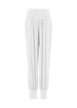 Sale Pantalone Odalisca In Viscosa Bianco Donna Pantaloni