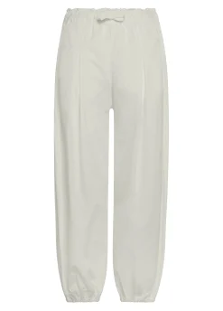 Hot Pantalone Relaxed In Popeline E Raso Grigio Donna Pantaloni