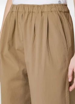 Outlet Pantalone Relaxed In Popeline Marrone Donna Pantaloni