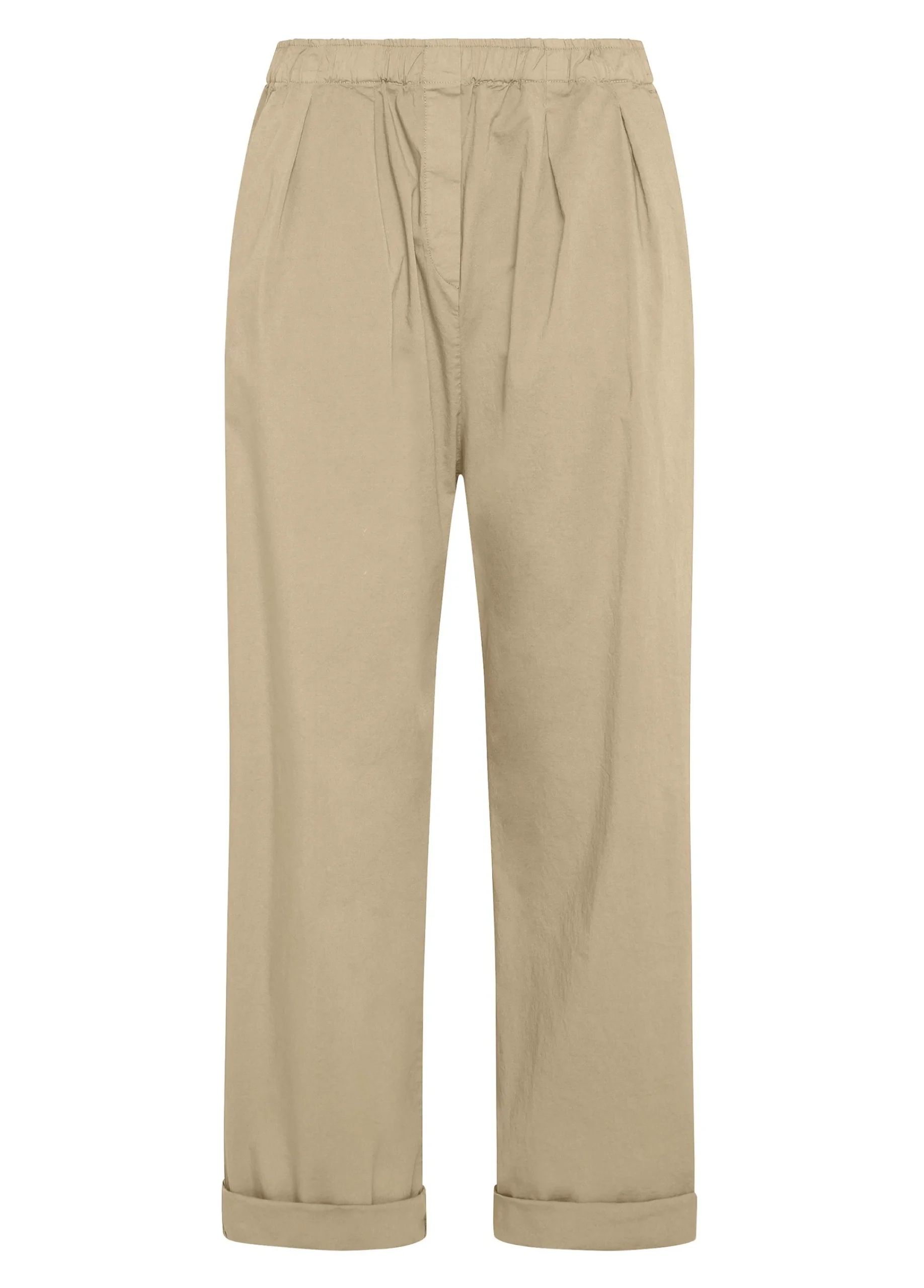 Outlet Pantalone Relaxed In Popeline Marrone Donna Pantaloni