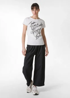 Store Pantalone Relaxed In Popeline Nero Donna Pantaloni