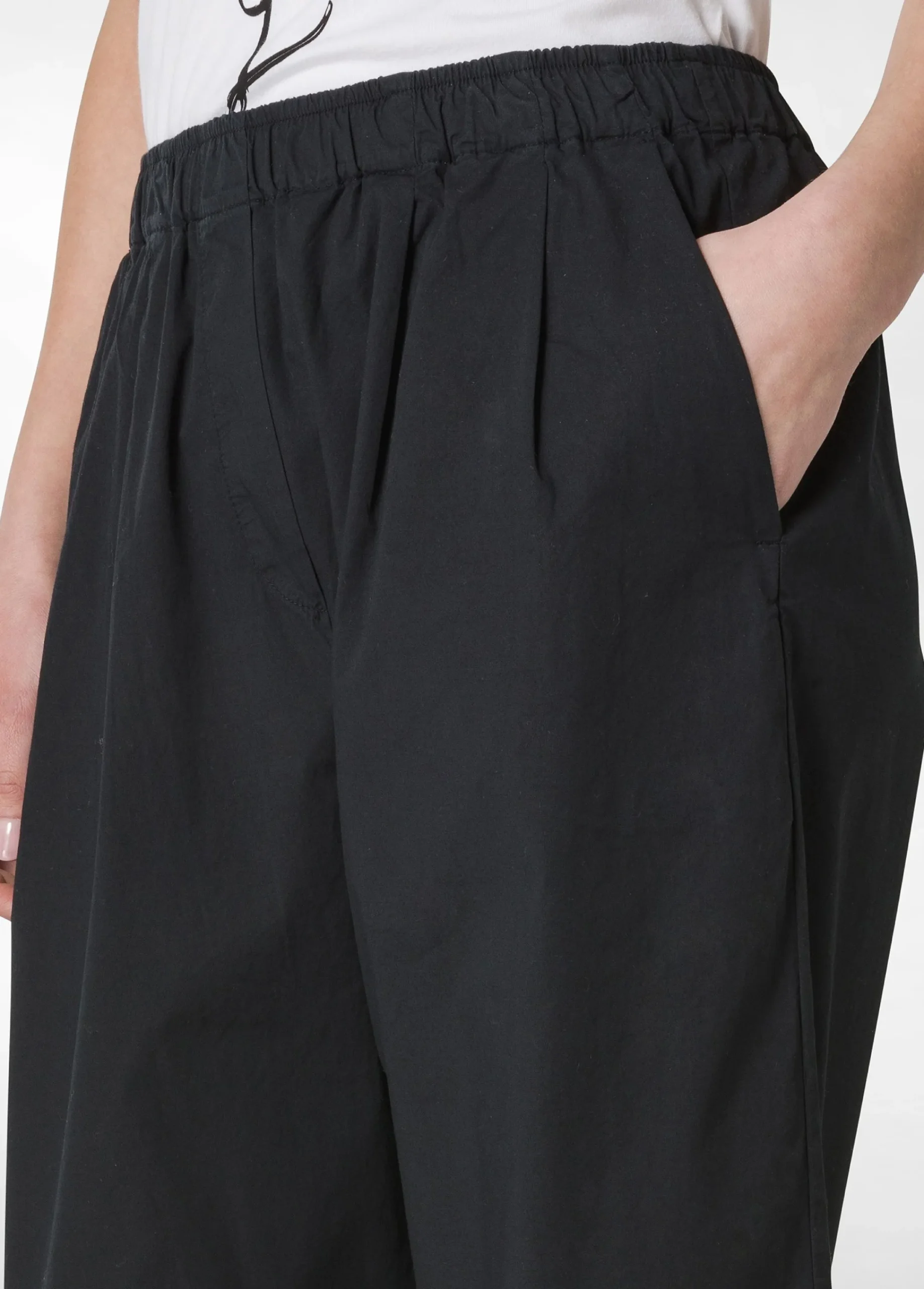 Store Pantalone Relaxed In Popeline Nero Donna Pantaloni