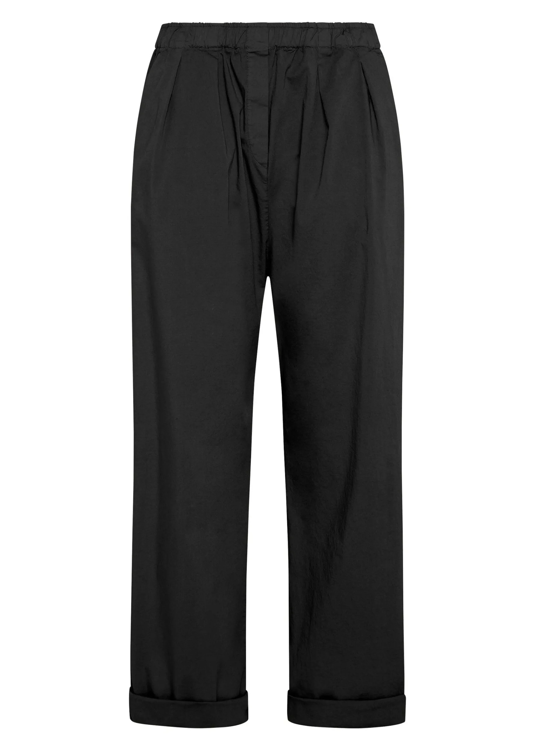 Store Pantalone Relaxed In Popeline Nero Donna Pantaloni