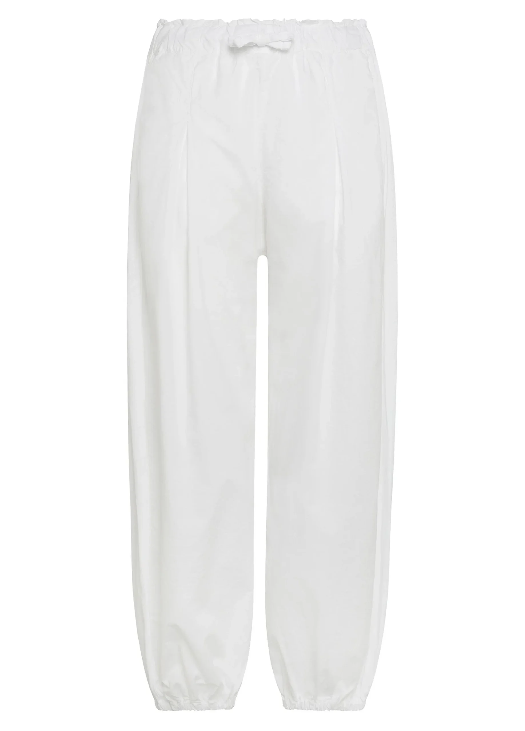 Flash Sale Pantalone Relaxed In Popeline E Raso Bianco Donna Pantaloni