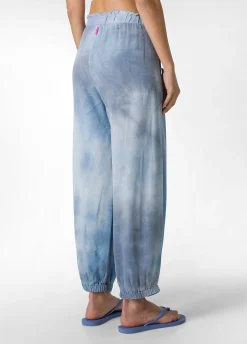Cheap Pantalone Relaxed In Twill Effetto Batik Blu Donna Pantaloni