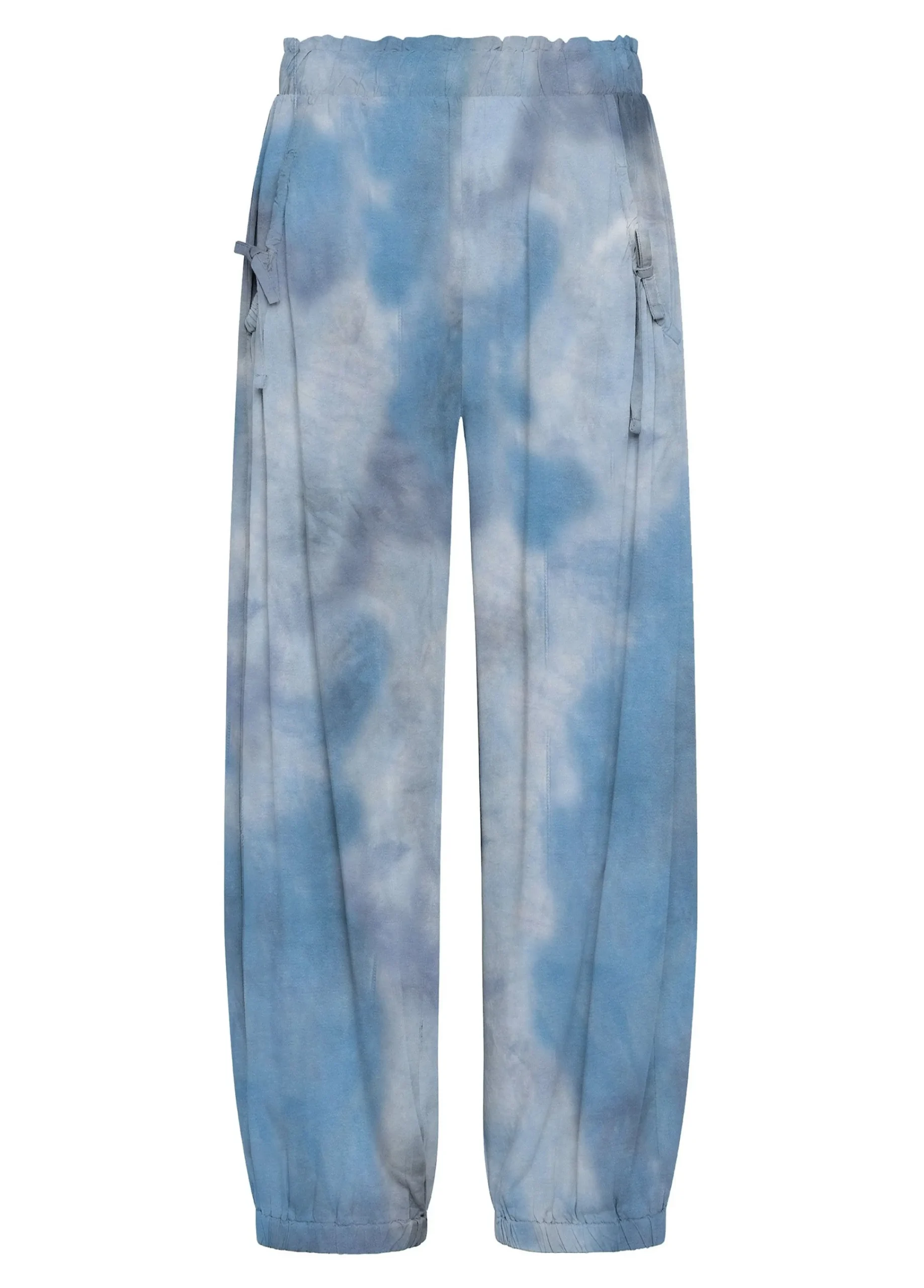 Cheap Pantalone Relaxed In Twill Effetto Batik Blu Donna Pantaloni