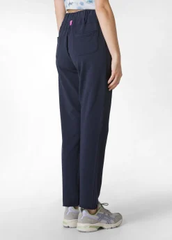 Clearance Pantalone Slim Fit In Felpa Leggera Blu Donna Pantaloni