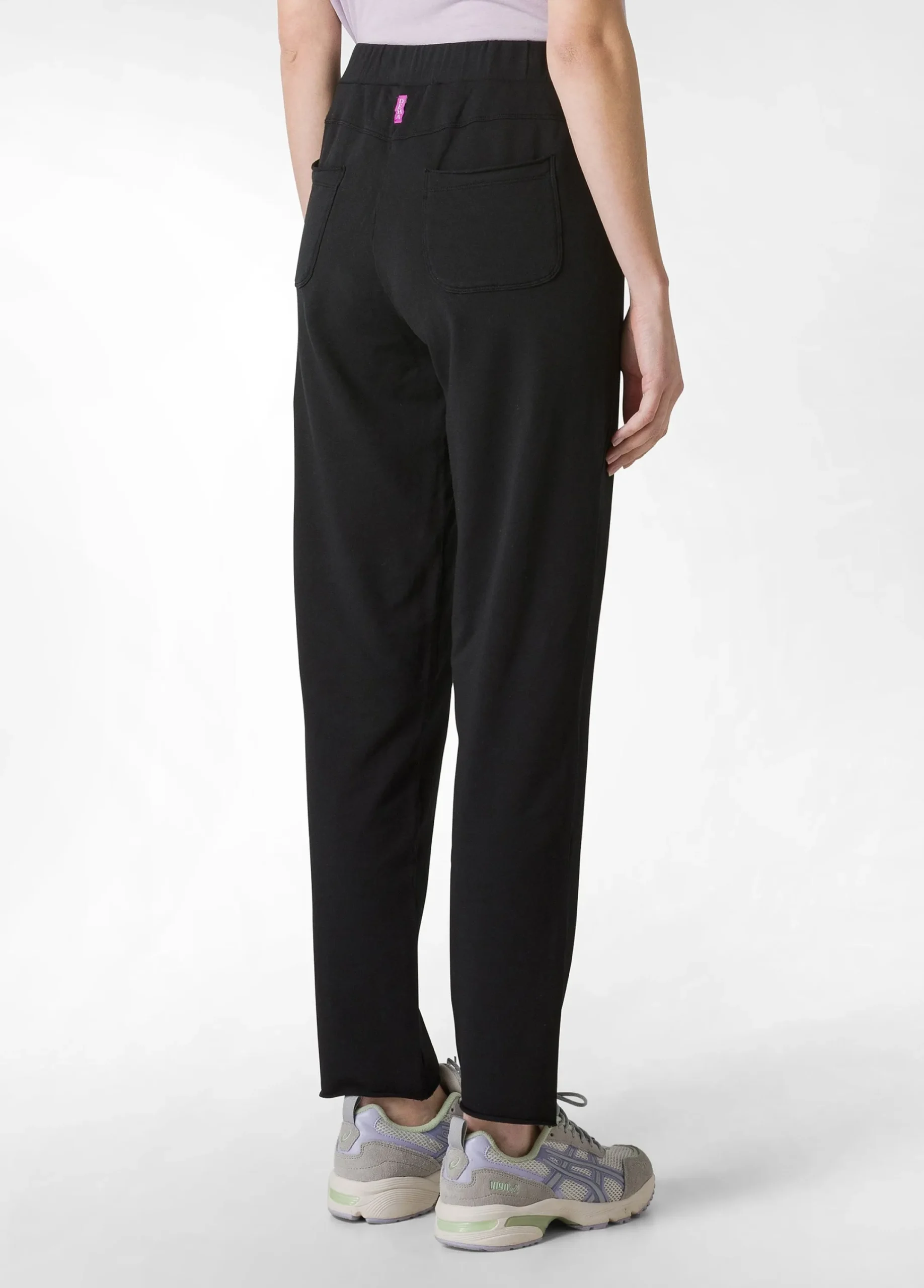 Fashion Pantalone Slim Fit In Felpa Leggera Nero Donna Pantaloni