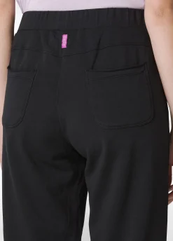 Fashion Pantalone Slim Fit In Felpa Leggera Nero Donna Pantaloni
