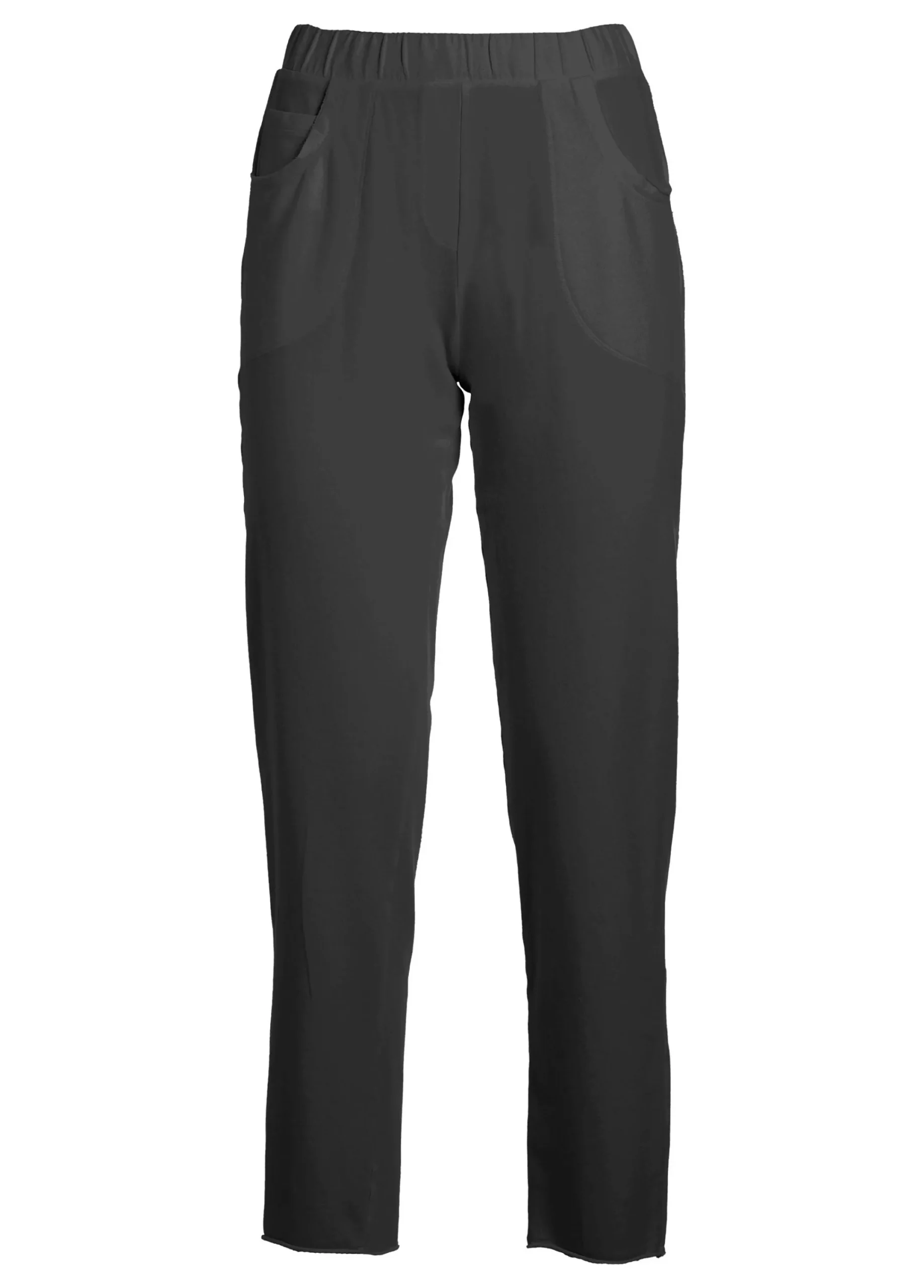 Fashion Pantalone Slim Fit In Felpa Leggera Nero Donna Pantaloni